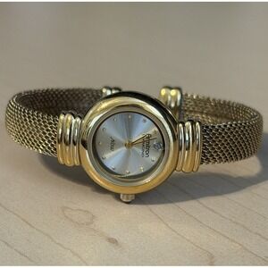 Armitron Ladies Gold Tone Watch Diamond Accent Quartz Japan Water Resistant